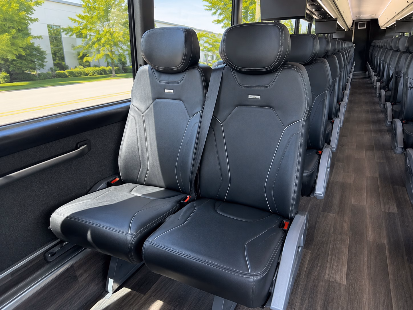 56 passenger charter bus inside