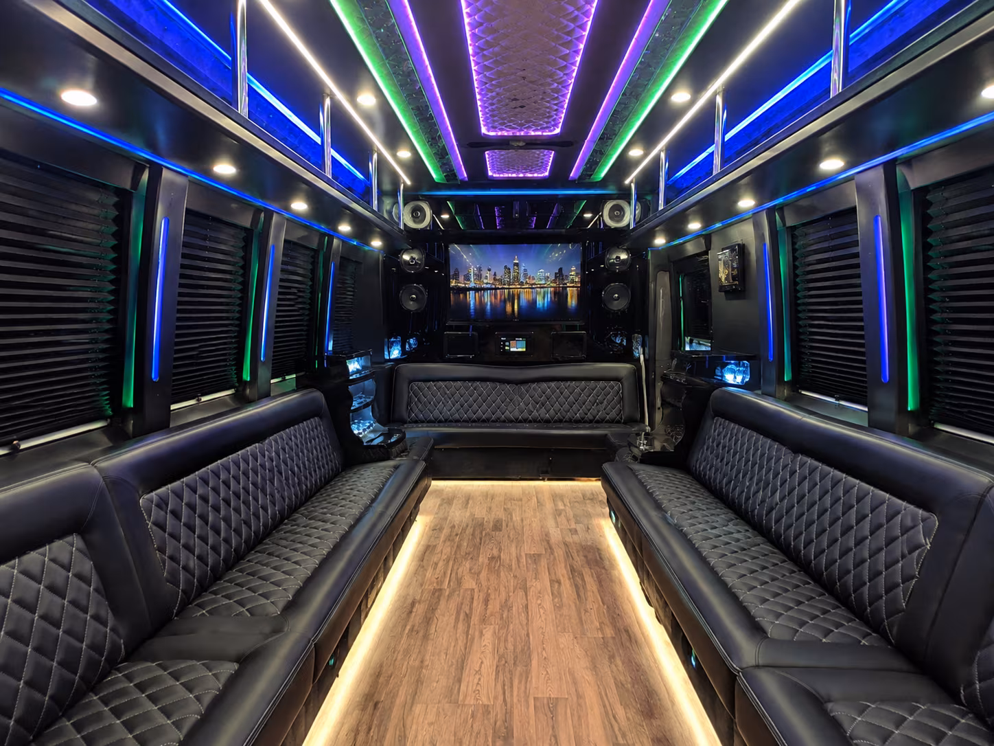 san marcos 25 passenger party bus interior
