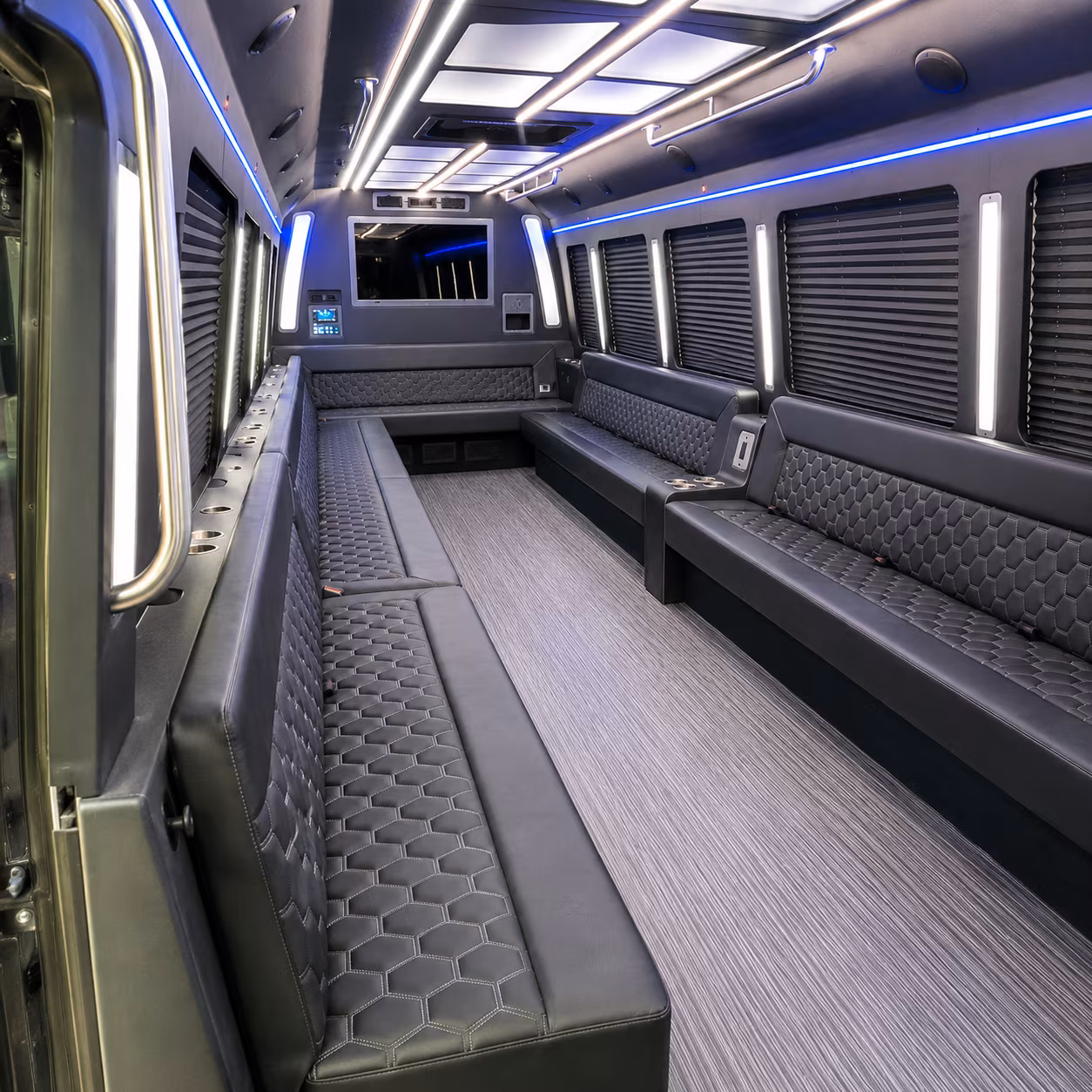 san marcos 40 passenger party bus interior