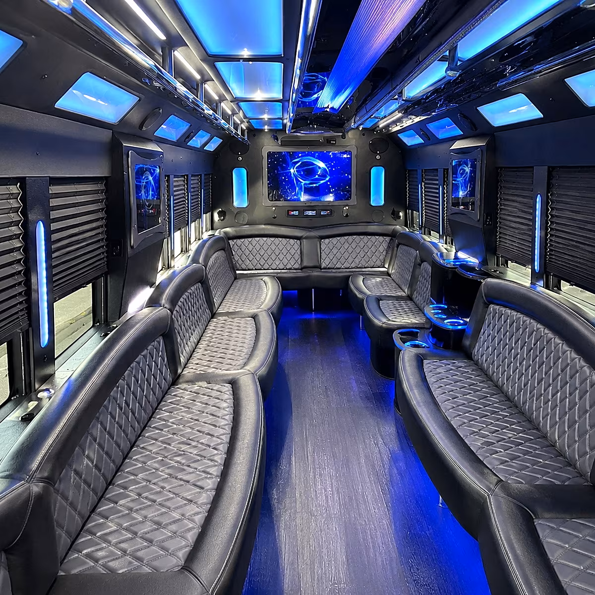 san marcos 50 passenger party bus interior